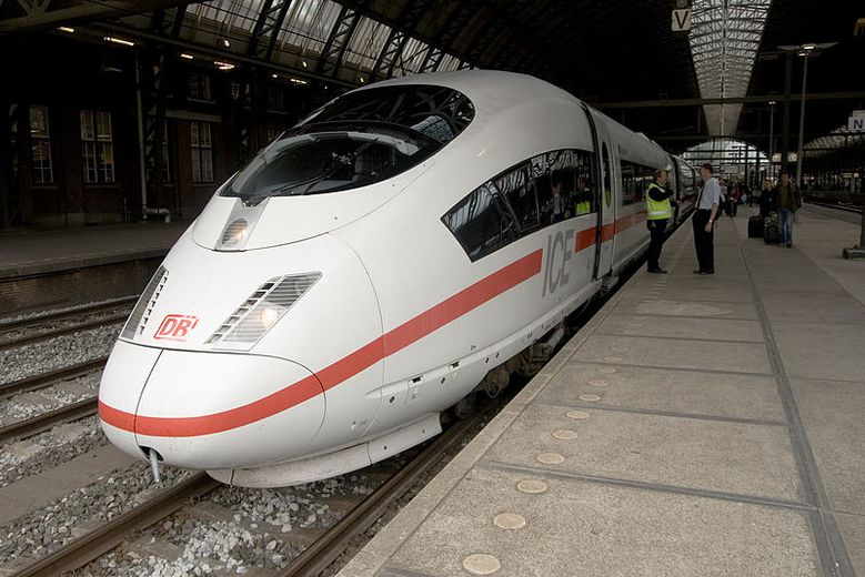 An ICE train docked in Amsterdam