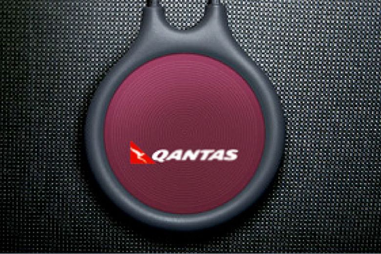 Qantas' new permanent, wireless bag tag has a radio frequency identification (RFID) chip inside.