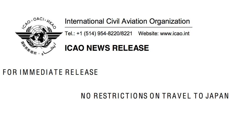 A joint statement from four UN safety regulators says that Japan travel is safe.