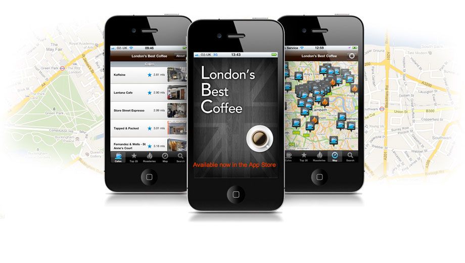 Here's our top five spots in London to get a decent coffee...plus an iPhone app to help you find others.