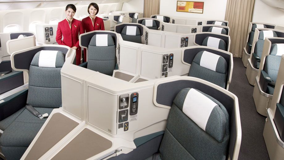 Cathay Pacific's new business class seats on show this week at Sydney Airport