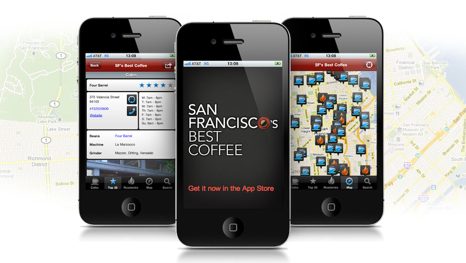 Where to get decent coffee in San Francisco: iPhone/iPad app 