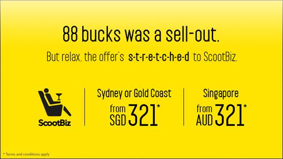 Scoot offers Sydney-Singapore business class fares for $321
