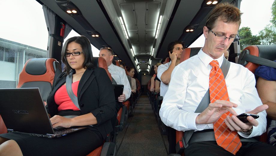 Now rolling between Canberra and Sydney: a business class bus