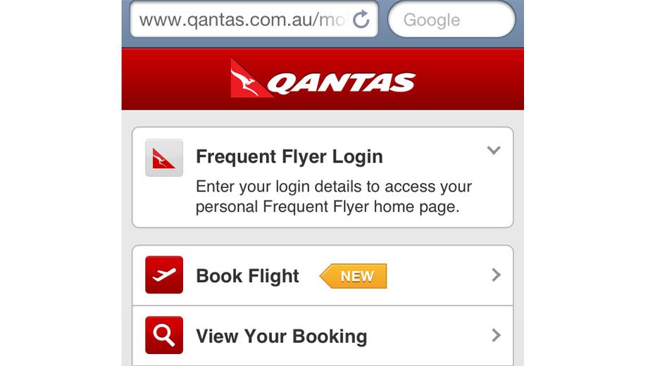 Qantas adds flight booking to mobile website