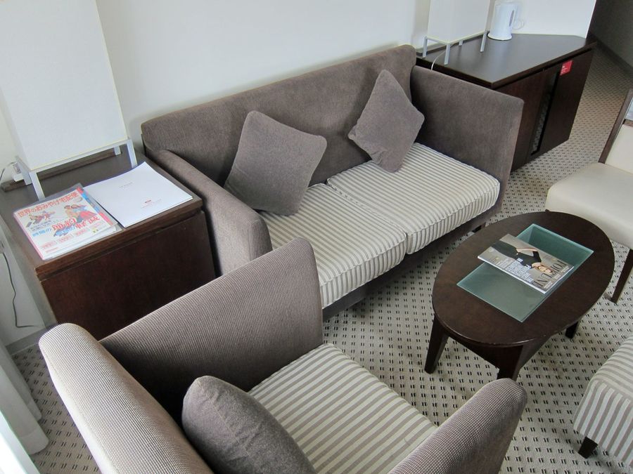 <p>Comfortable sofas and a good book after a swim: my idea of the ideal airport hotel.</p>