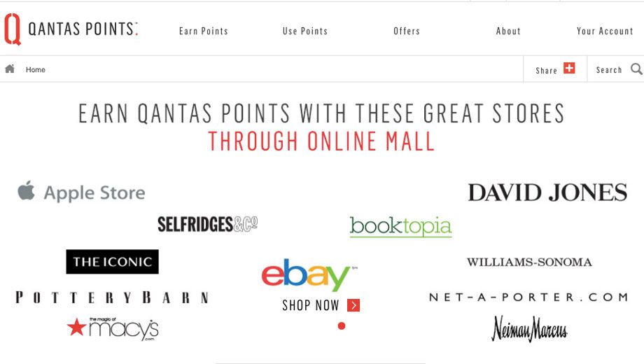 Qantas Mall offers new ways to earn frequent flyer points