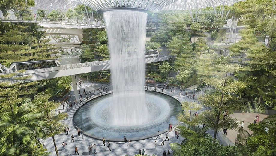 Singapore's Changi 'Jewel' puts a rainforest inside an airport