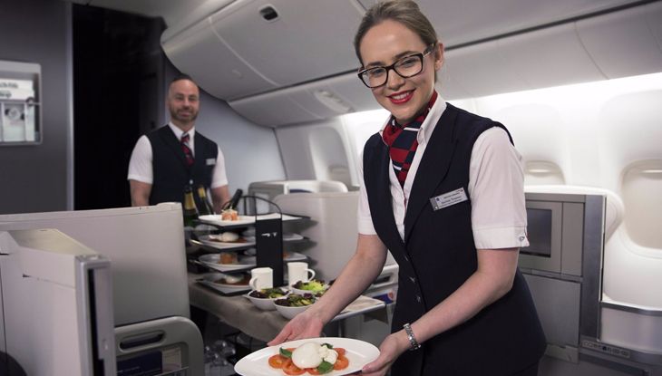 British Airways shows off new bedding and food service
