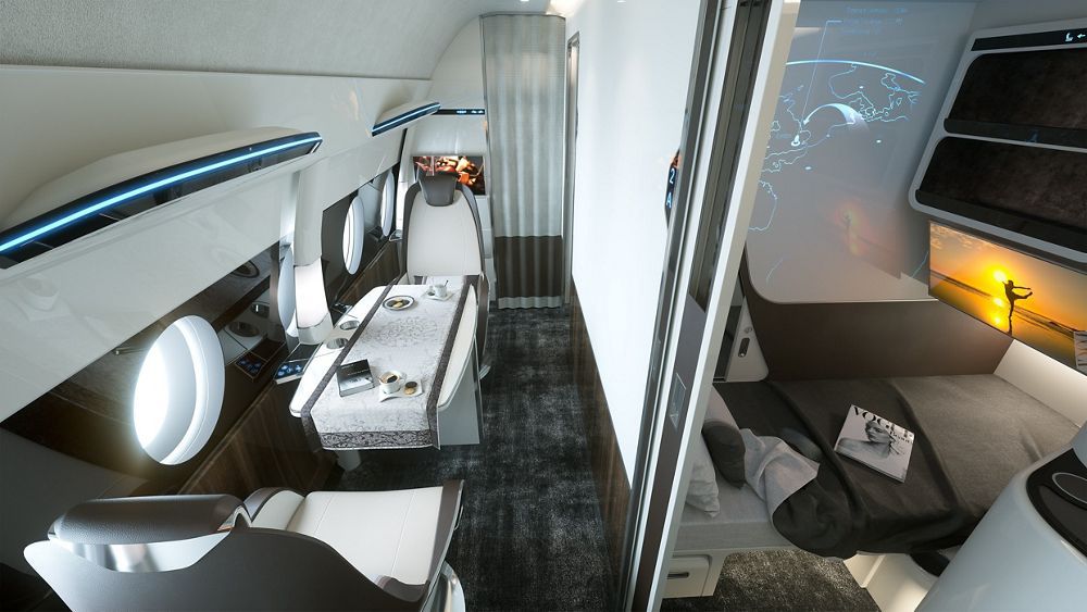 This Airbus Day & Night first class suite concept offers a 'real' bed