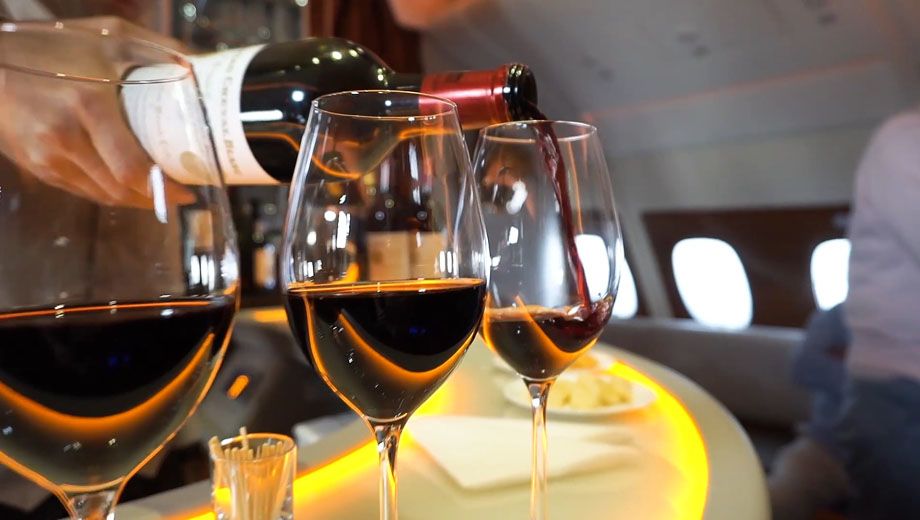 Behind the Emirates business class, first class wine lists