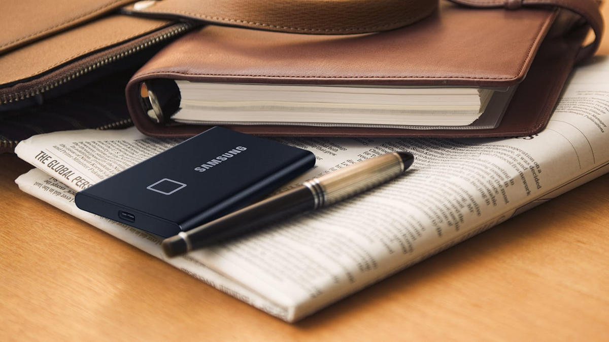 Samsung T7 Touch portable SSD drive delivers speed, security on the go