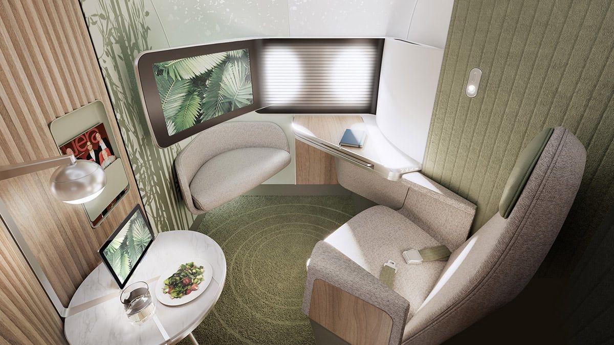 The innovative business class suites with ‘floating’ beds