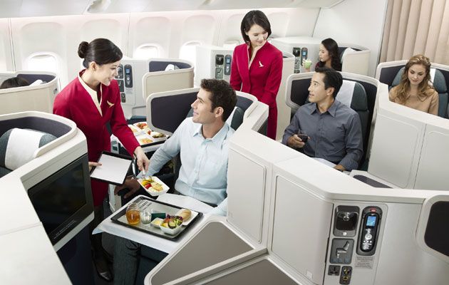 As you can see, there's plenty of space for Cathay's excellent business-class dining. AusBT highly recommends the duck & noodle soup as a mid-flight snack!