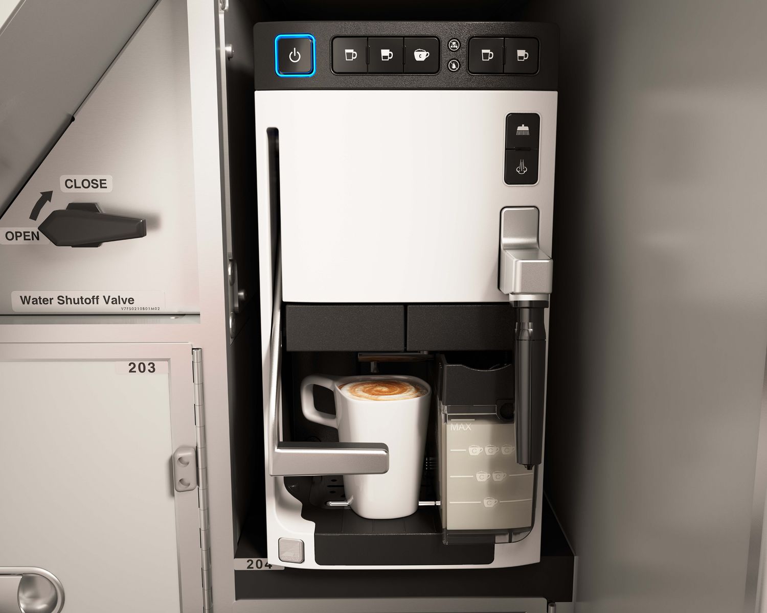 Business class flyers can also enjoy freshly-brewed gourmet Illy coffee above the clouds.