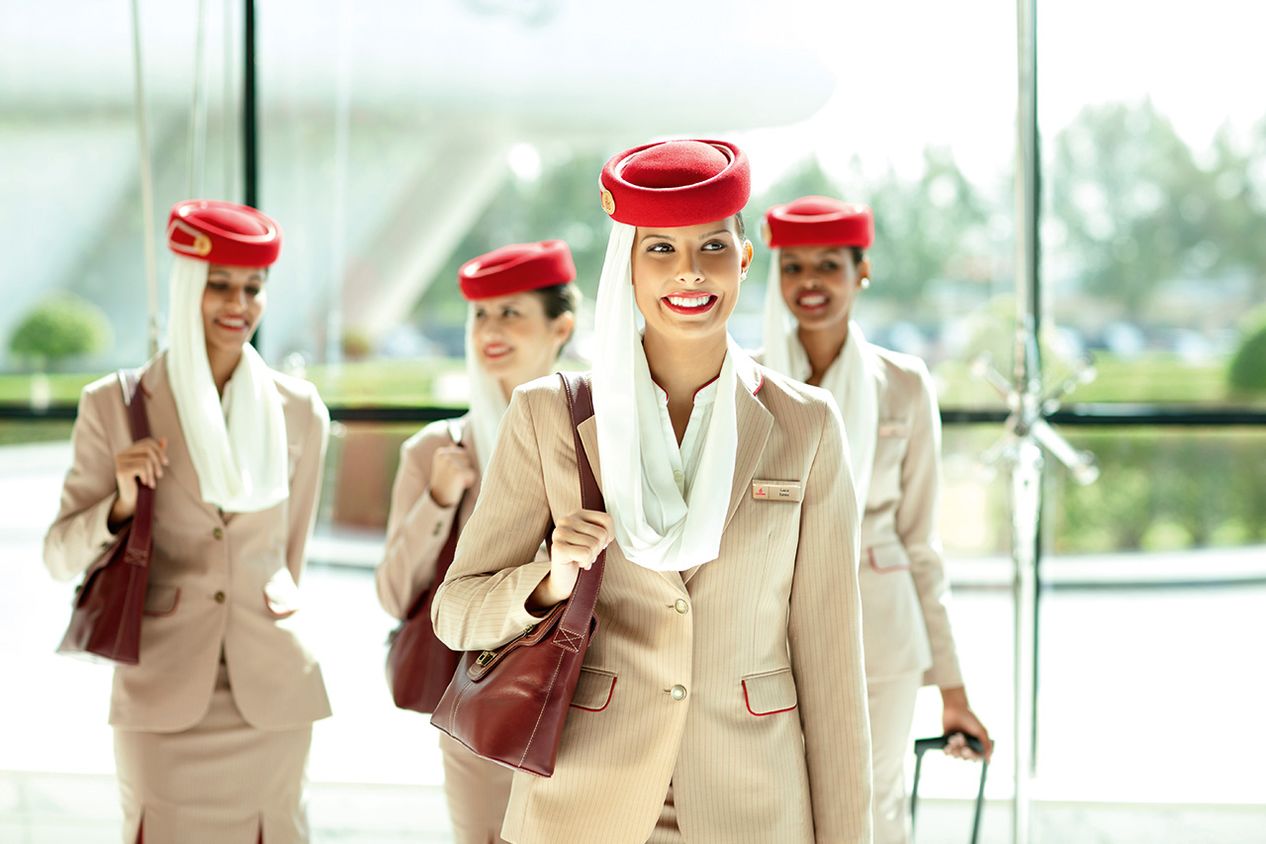 Flight attendant are highly-recognisable ambassadors for the Emirates brand...