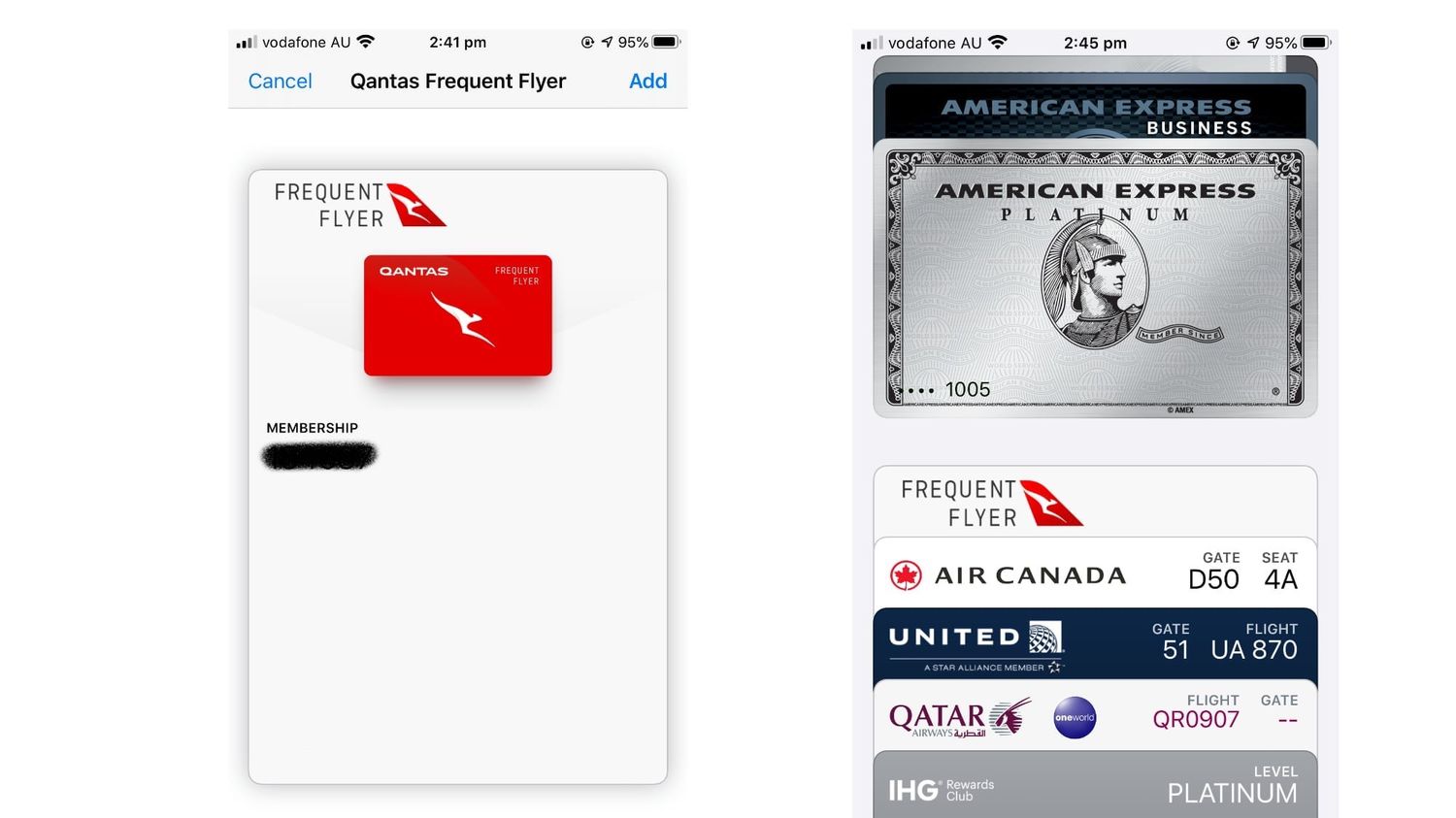 qantas travel card apple pay