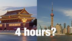 Four hours by train from Beijing to Shanghai