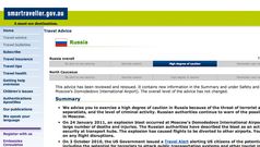 Moscow airport bombing: DFAT warning
