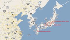 MAP: Japan's main crisis areas 