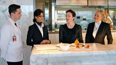 Seasonal menus at the Qantas First Lounge