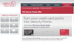 Velocity offers bank point transfer bonuses