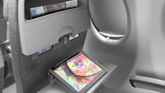 Aircraft window charges your tablet