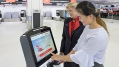 Qantas self-service check-in kiosks for SYD T1