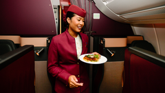 Sampling Qatar Airways' Qsuite business class menu