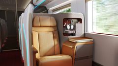 This high-speed train has an airline-style business class