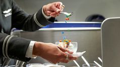 United business class brings back the ice cream sundae cart