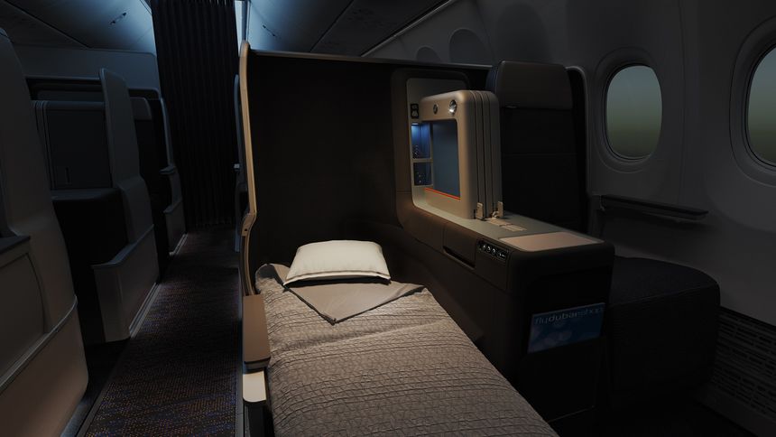 FlyDubai's new Boeing 737 MAX lie-flat business class