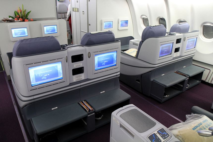 You'll get this business class all the way through to Beijing, which is another improvement over connecting flights. Mach Reems