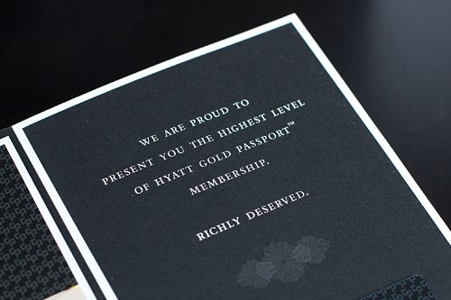The Hyatt Gold Passport Diamond welcome kit Bart Lapers