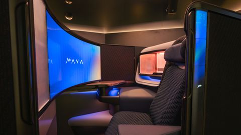 Inflight IMAX: this business class seat has a 45” curved video screen 