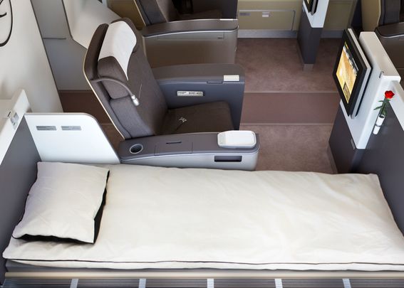 Real beds for Lufthansa First Class passengers