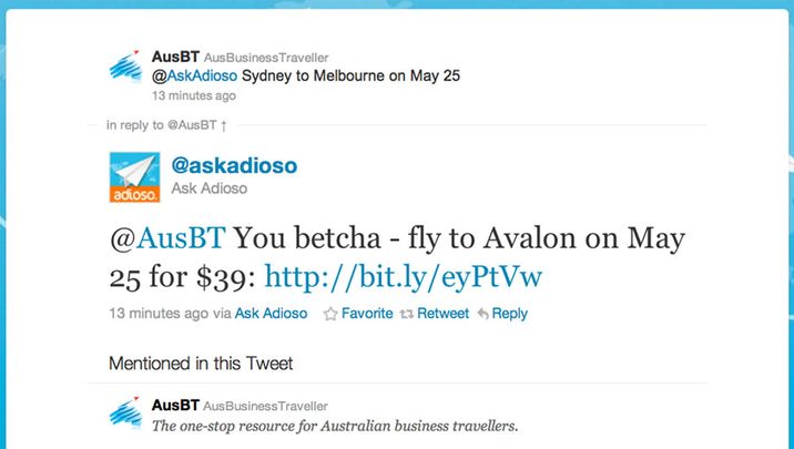 Use Twitter to search for cheap flights