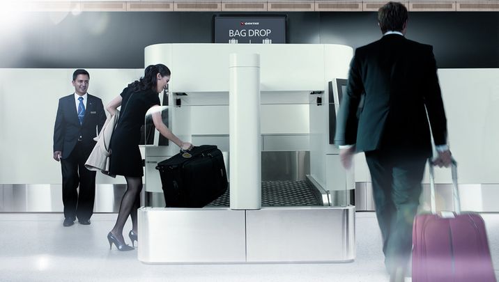 Qantas self-service bag drop at Heathrow