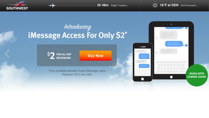 Southwest: inflight iMessage