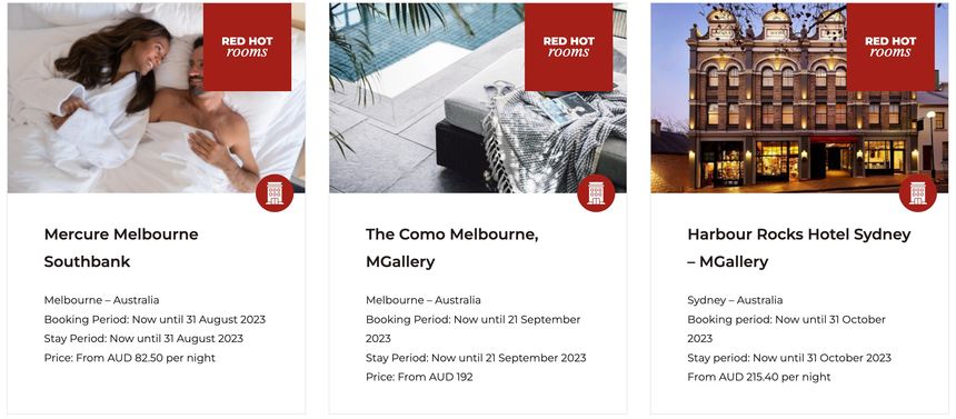 Red Hot Rooms provide discounts up to 40% off luxury and 50% off economy and midscale.
