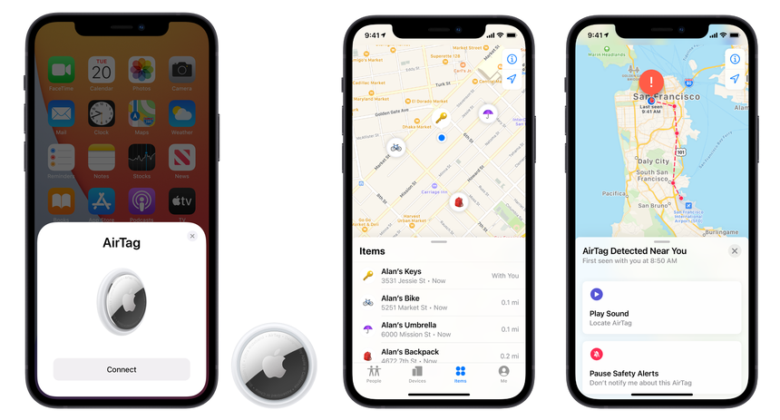 Apple's tiny high-tech AirTags have become a hit with travellers.