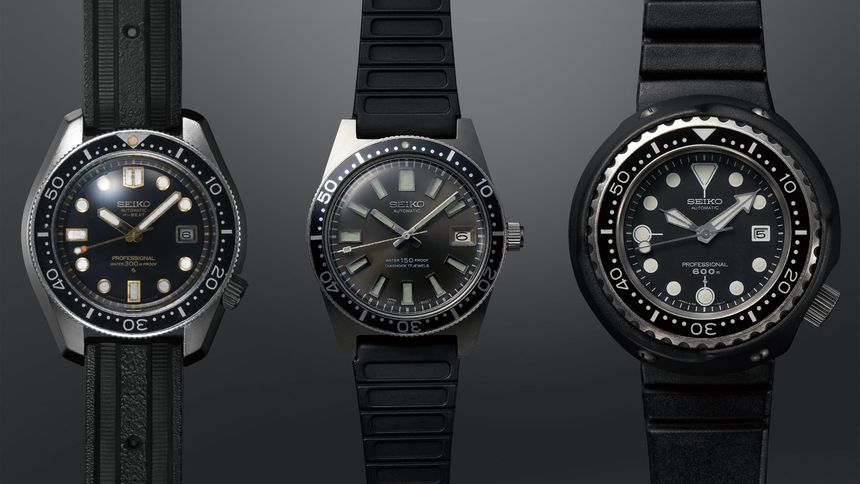 Three milestone Seiko divers from 1965, 1968 and 1975.