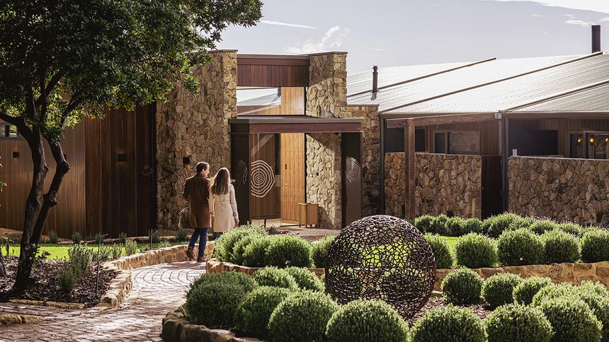 The entrance to Sequoia Lodge at Mount Lofty House.
