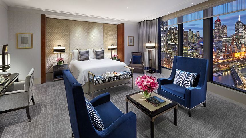City views and sumptuous decor collide in the Deluxe Villa.