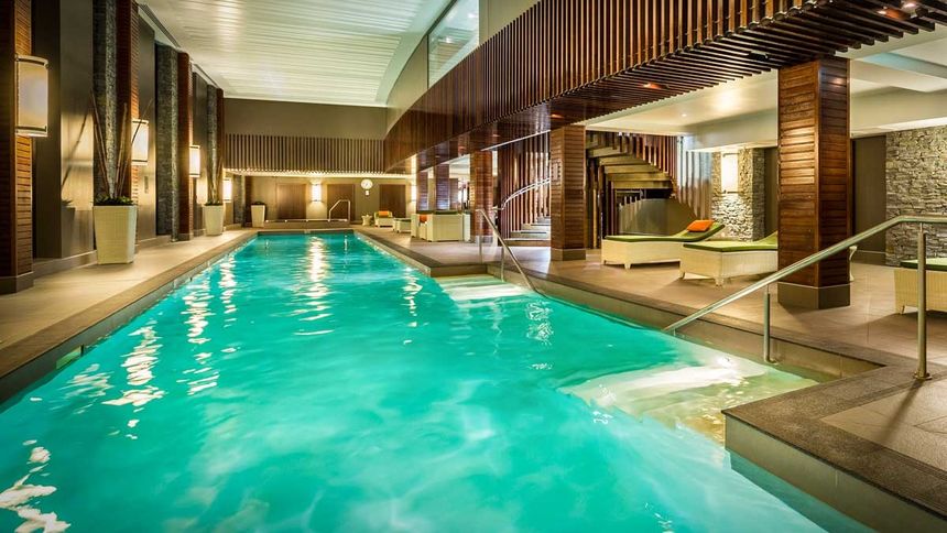 After a day in the mountains, soothe any aching muscles with a dip in the heated pool.