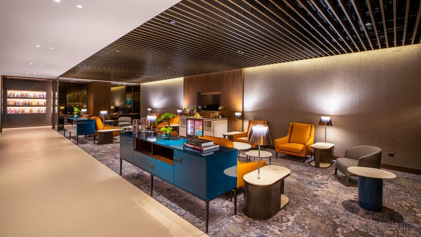 The Qatar Airways Singapore Premium Lounge.