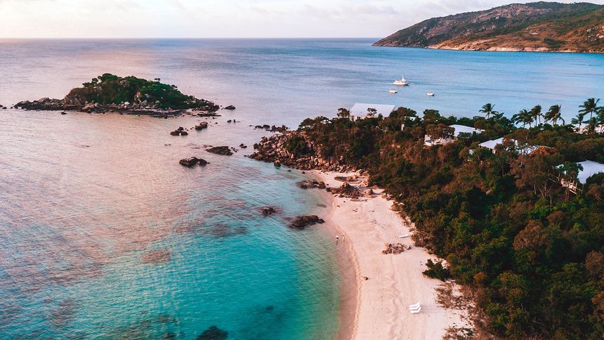 Dusk falls over Lizard Island Resort.