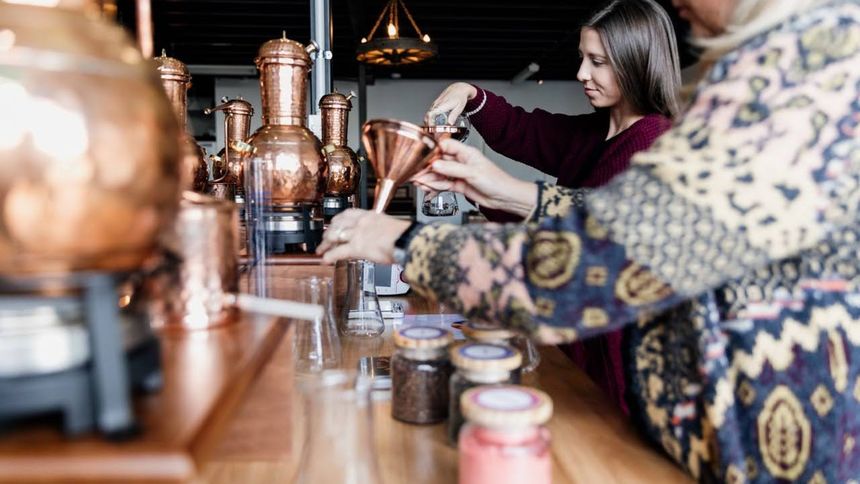 Create your own bespoke spirit at Wildflower Gin Distillery in Varsity Lakes.