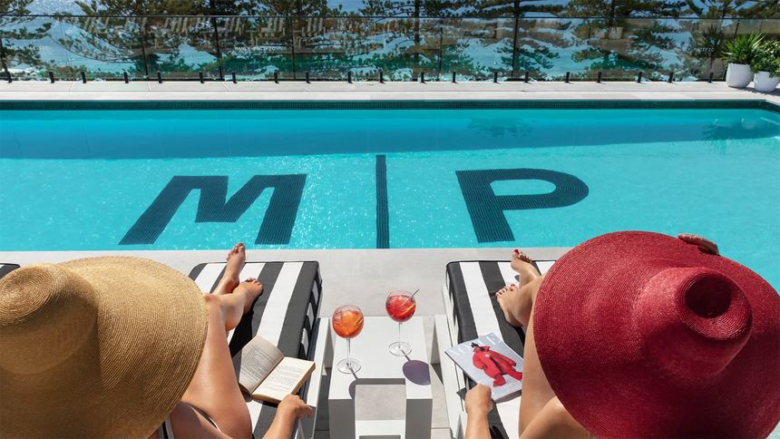 Drinks and light eats can be ordered to the rooftop via a QR code.