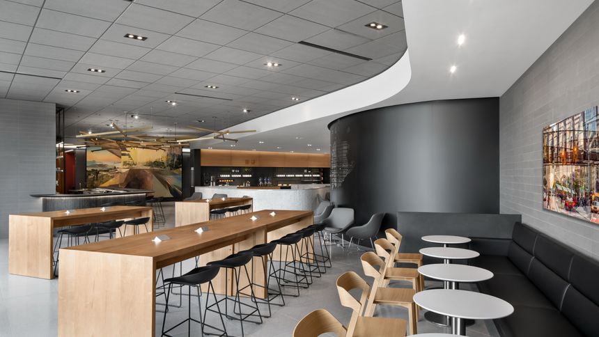 An Air Canada Cafe lounge.